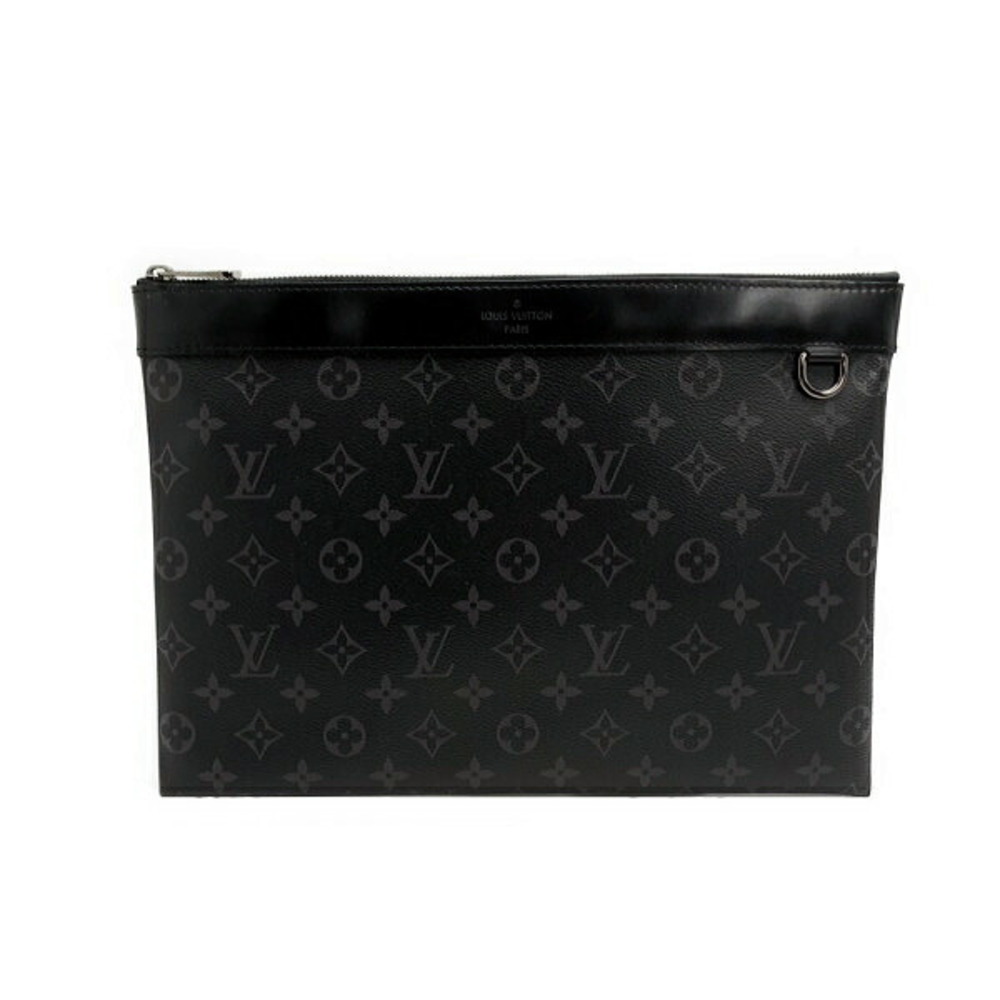 Louis Vuitton Clutch Bag Shoulder Monogram Eclipse Black Discovery Pochette